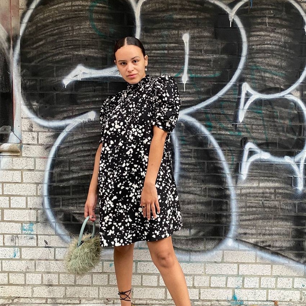 Who What Wear Mockneck Smocked Floral Dress XXL